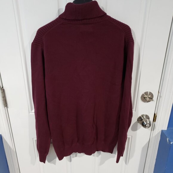 Club Room Mens Textured Cotton Turtleneck Sweater Red Plum - Picture 6 of 11